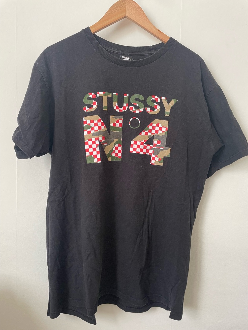 Vintage Stussy Number 4 T-Shirt Large